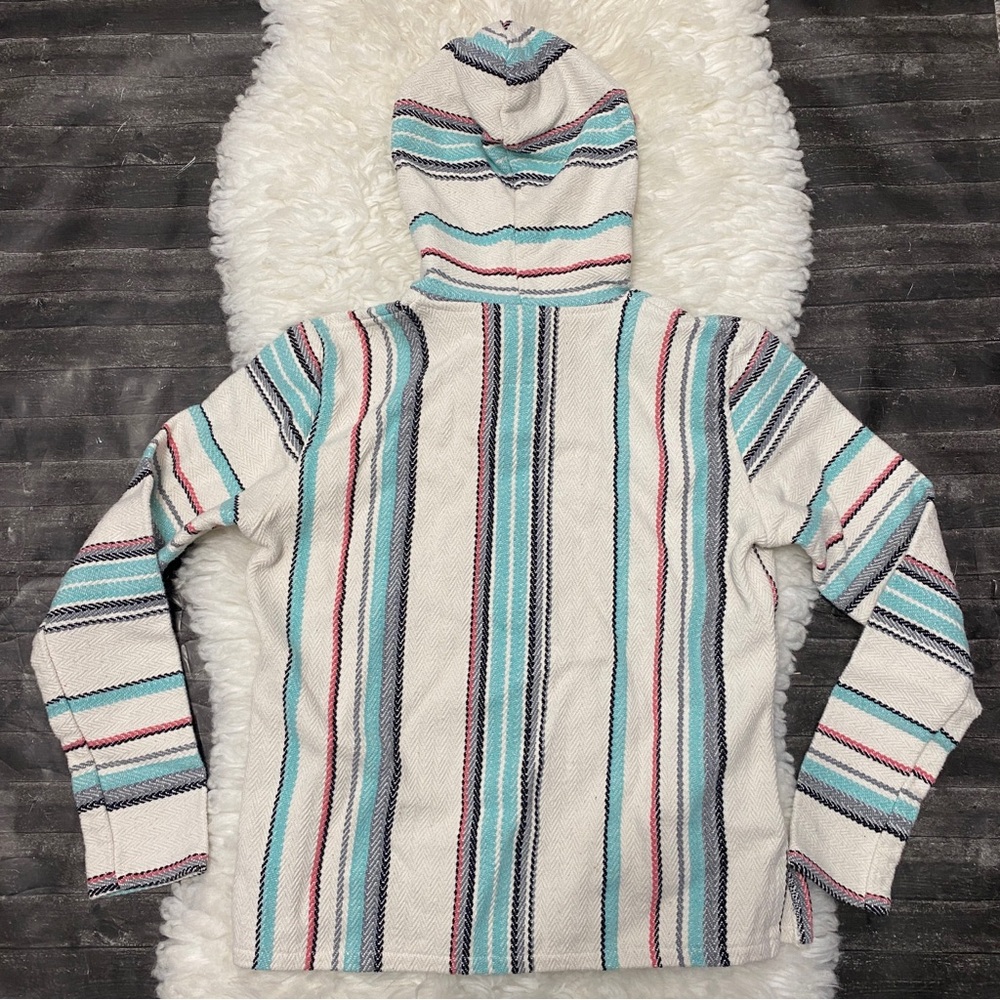 ORIGINAL SENIOR LOPEZ KNIT STRIPE BAJA THICK HOODIE PULLOVER BOHO HIPPIE SURFER - Picture 4 of 6